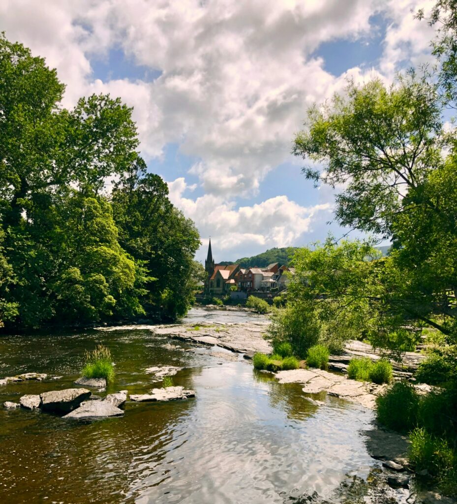 Picture of a clean river, bringing water into public ownership will help prevent pollution of our waterways